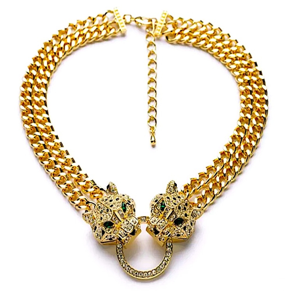 Gold Panther Chain Necklace